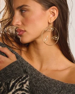Best Abrie Leaf Hoop Earrings Jewelry