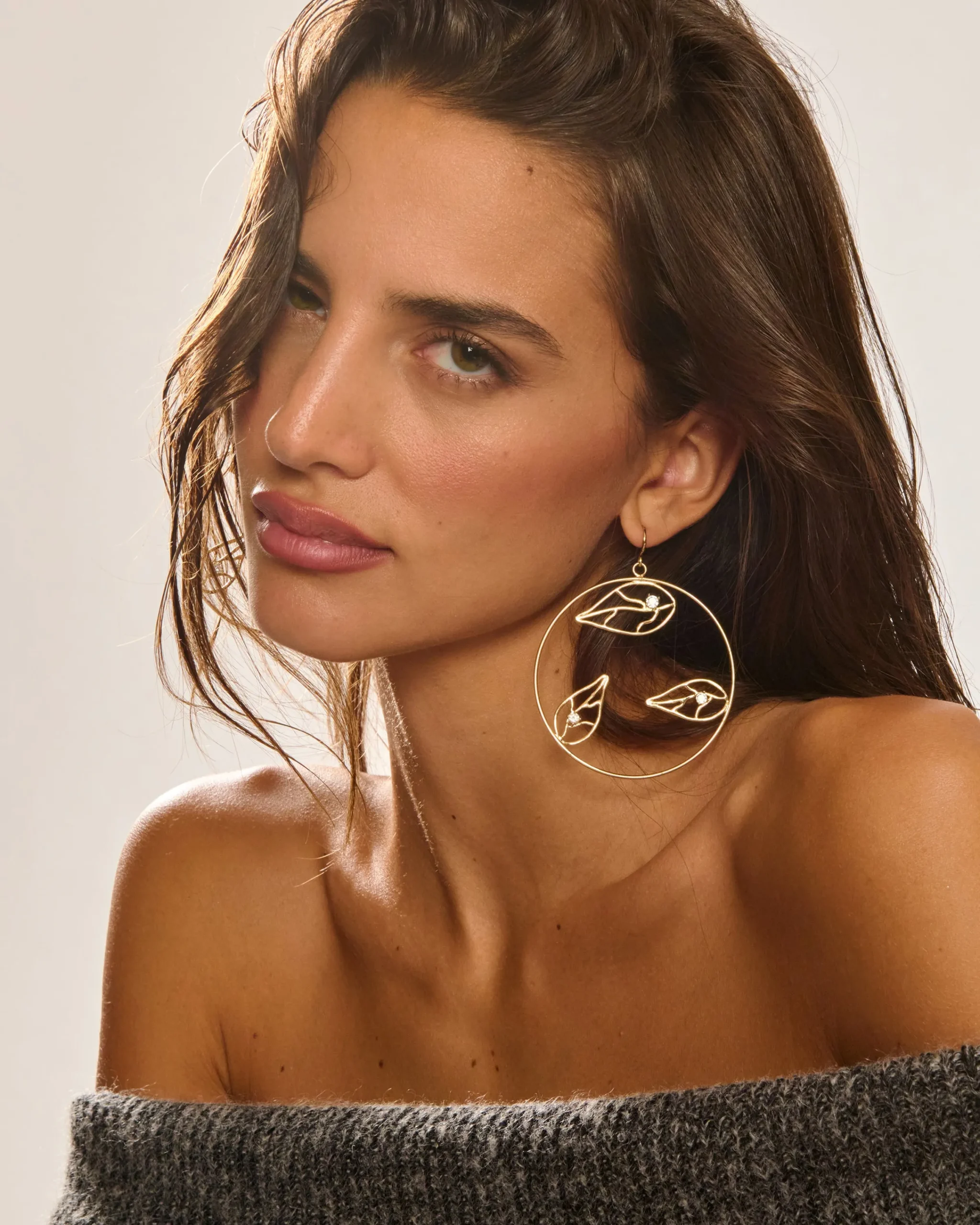 Best Abrie Leaf Hoop Earrings Jewelry