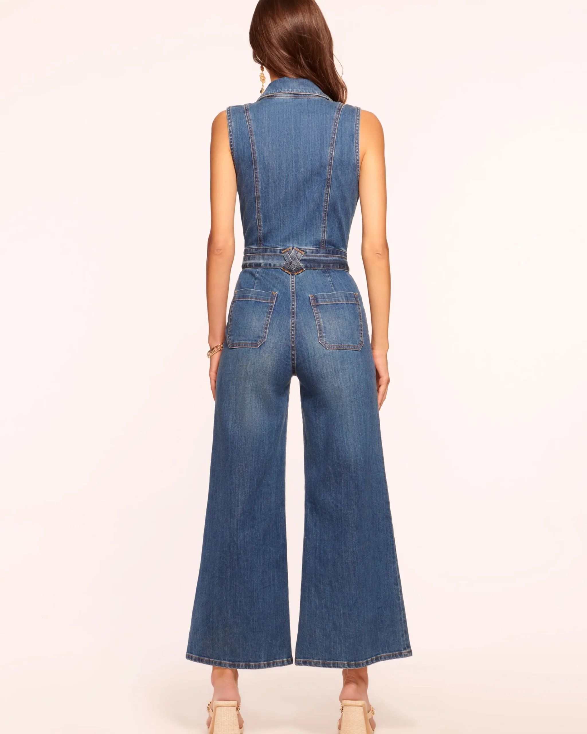 Fashion Bell Cropped Denim Jumpsuit Dresses | Denim