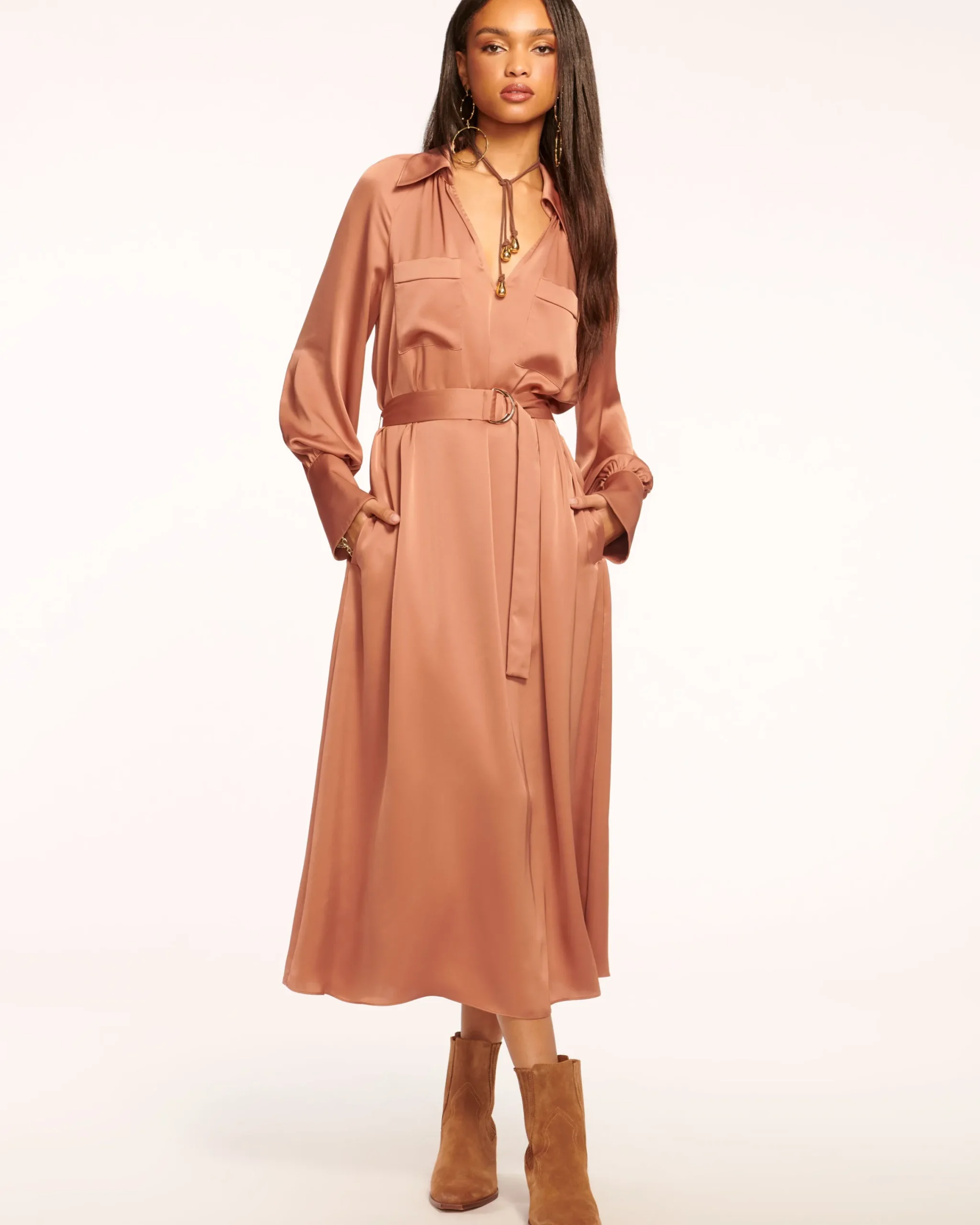 Discount Cecilia Belted Midi Dress Dresses