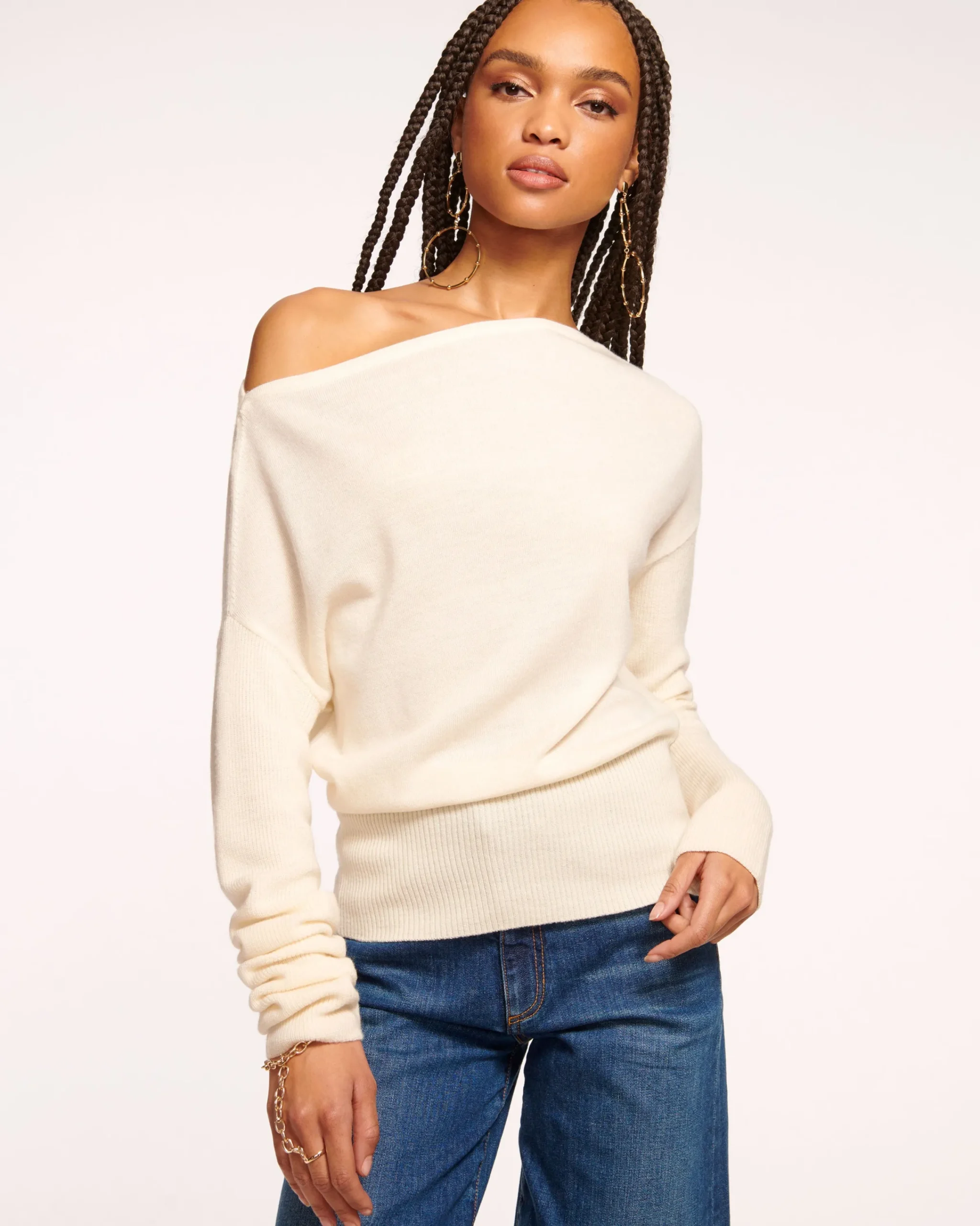 Hot Chance Wool Off-The-Shoulder Sweater Tops | Sweaters