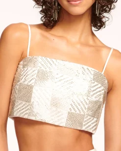 Discount Chase Beaded Crop Top Tops