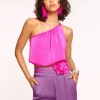Fashion Cheryl One-Shoulder Crop Top Tops
