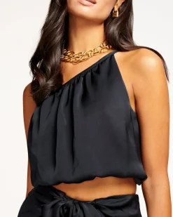 Fashion Cheryl One-Shoulder Crop Top Tops
