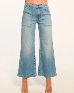 Clearance Cropped Clifford Wide Leg Jean Denim | Bottoms
