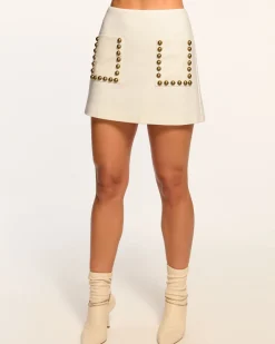 New Deidre Studded Ponte Mini Skirt Bottoms