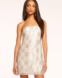 Outlet Delia Strapless Beaded Mini Dress Dresses