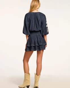 Hot Devorah Smocked Embellished Mini Dress Dresses