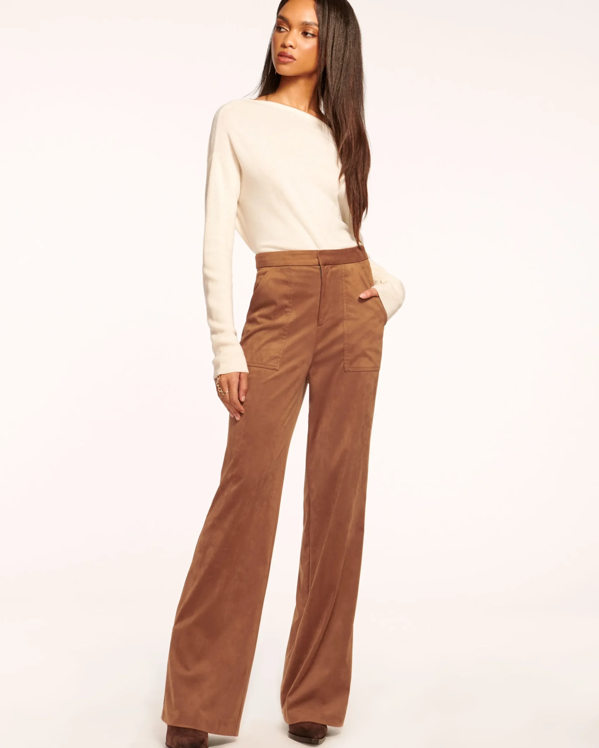 Outlet Edwina Faux Suede Trouser Bottoms