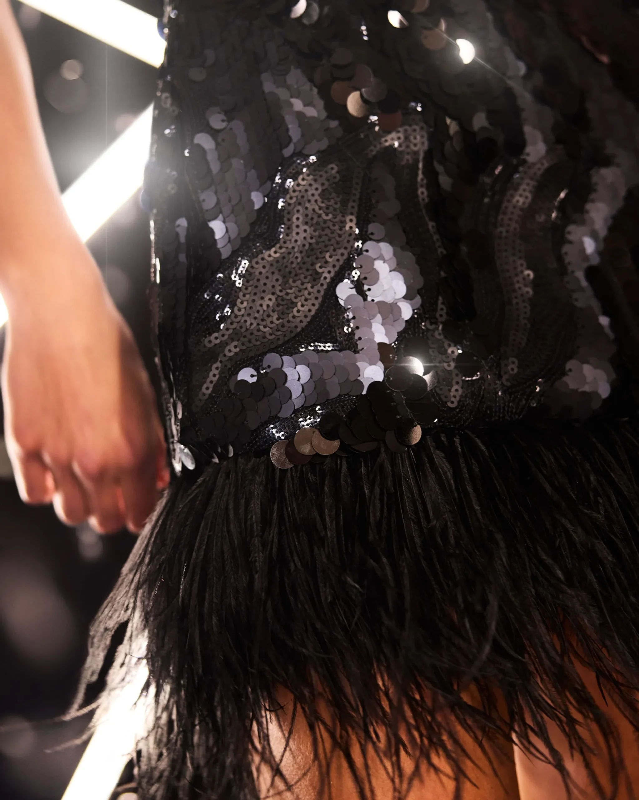Fashion Elsie Sequin Feather Mini Dress Dresses