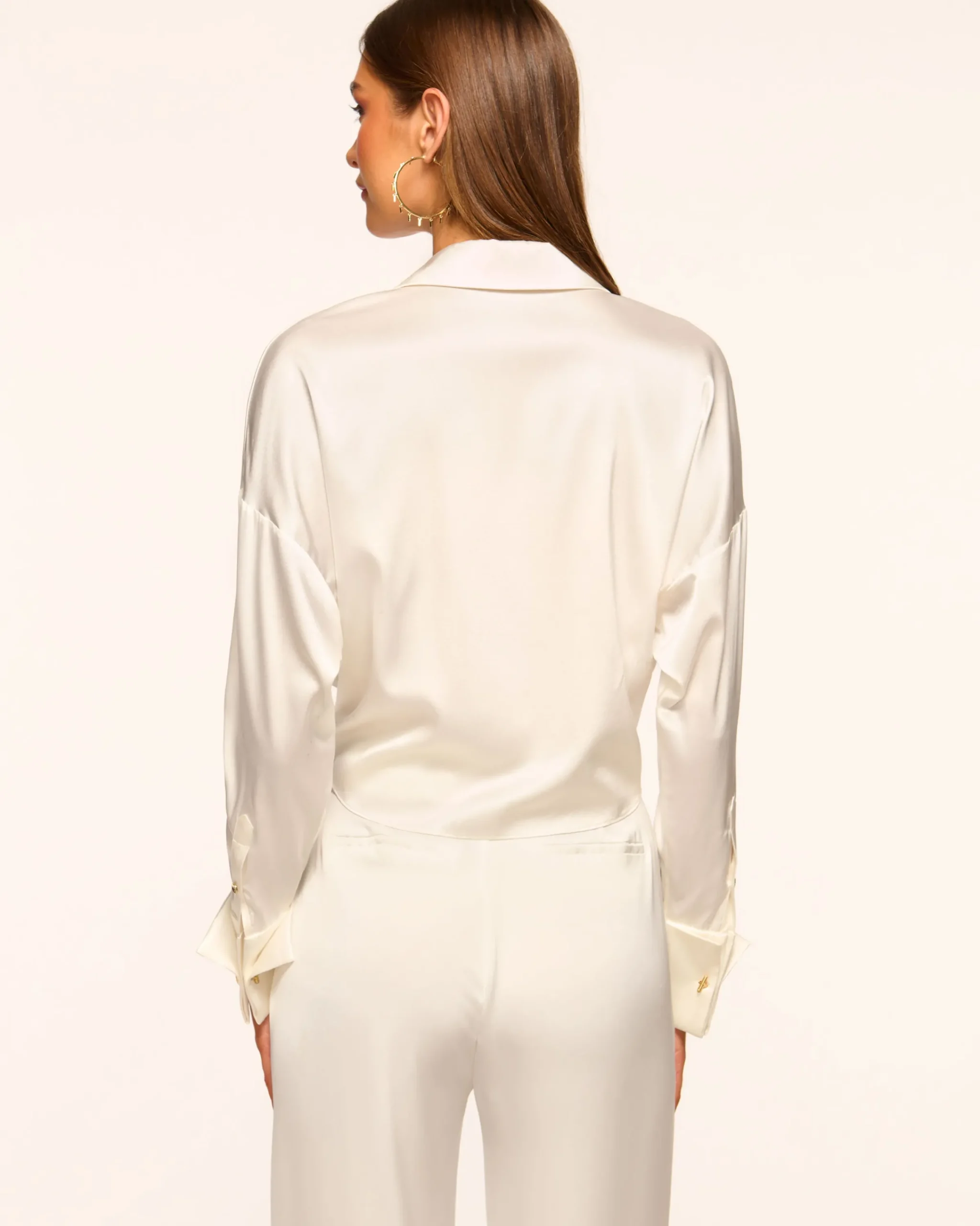 Outlet Farrah Silk Tie-Front Blouse Tops