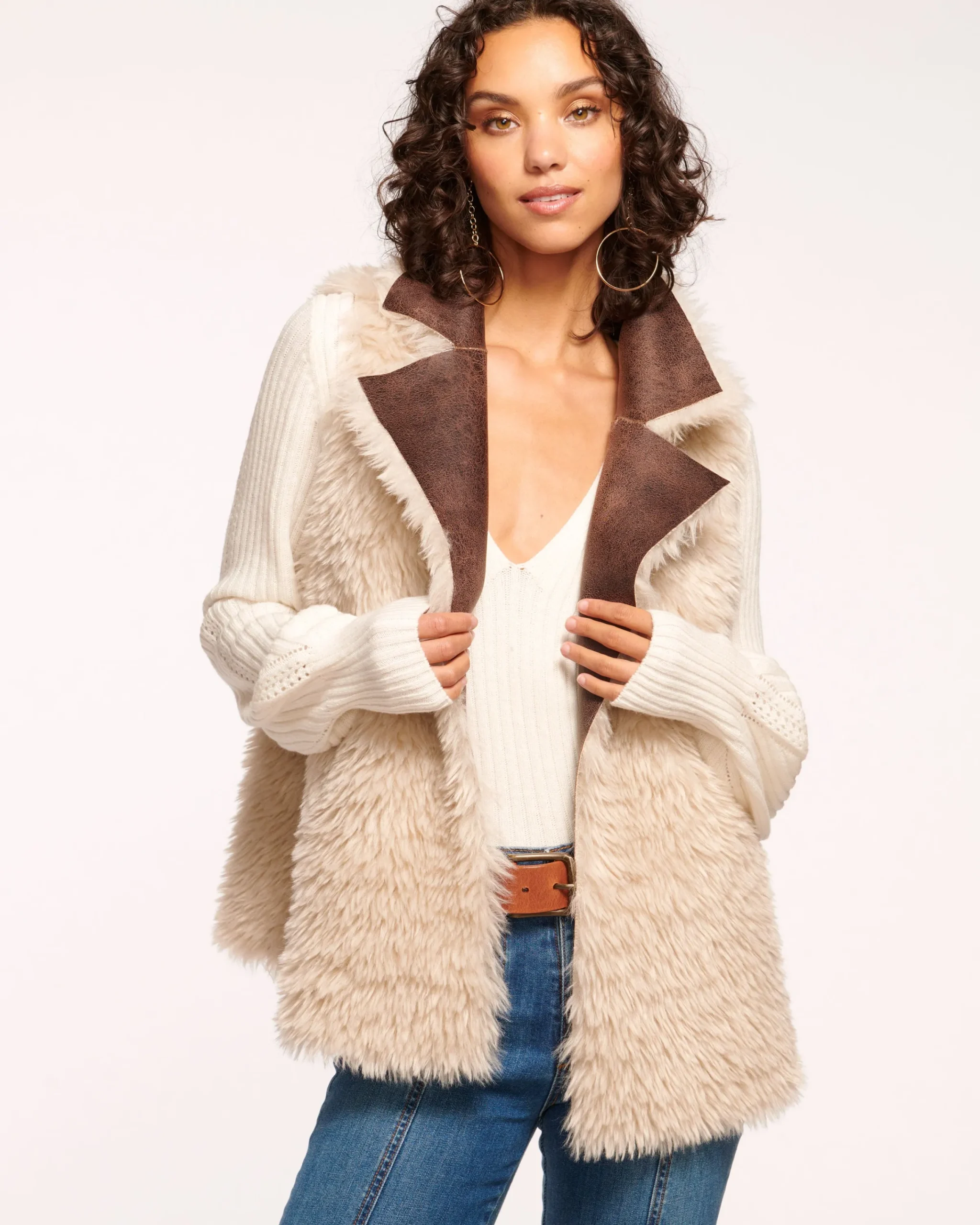Hot Finney Reversible Faux Shearling Vest Jackets