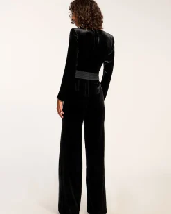 Fashion Gabriel Velvet Plunging Jumpsuit Dresses | Jumpsuits