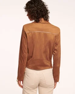 Outlet Henrietta Faux Suede Motorcycle Jacket Jackets