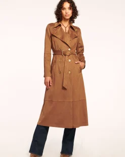 Clearance Hermione Faux Suede Trench Coat Jackets