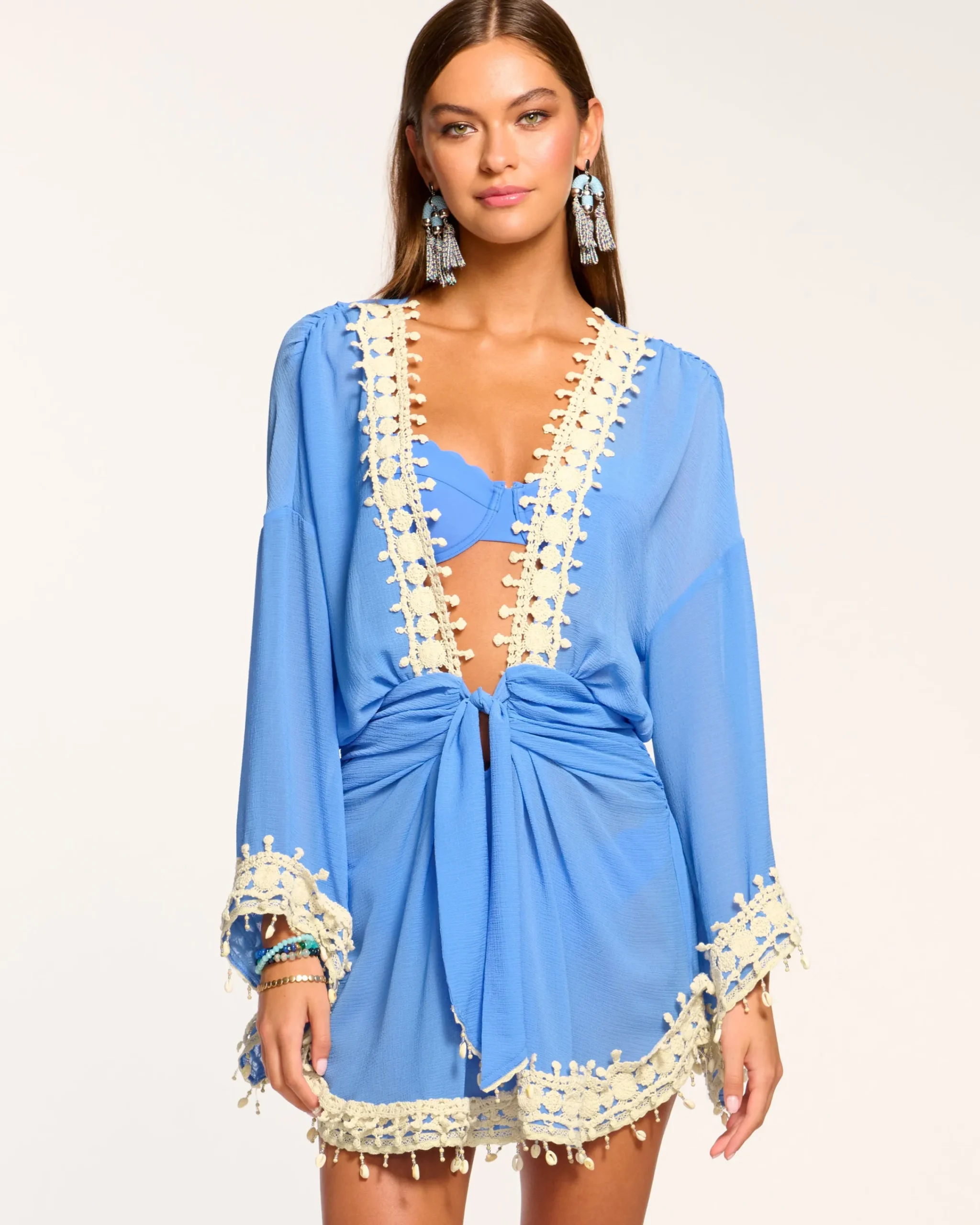 New Jamie Embellished Coverup Mini Dress Swim & Coverups