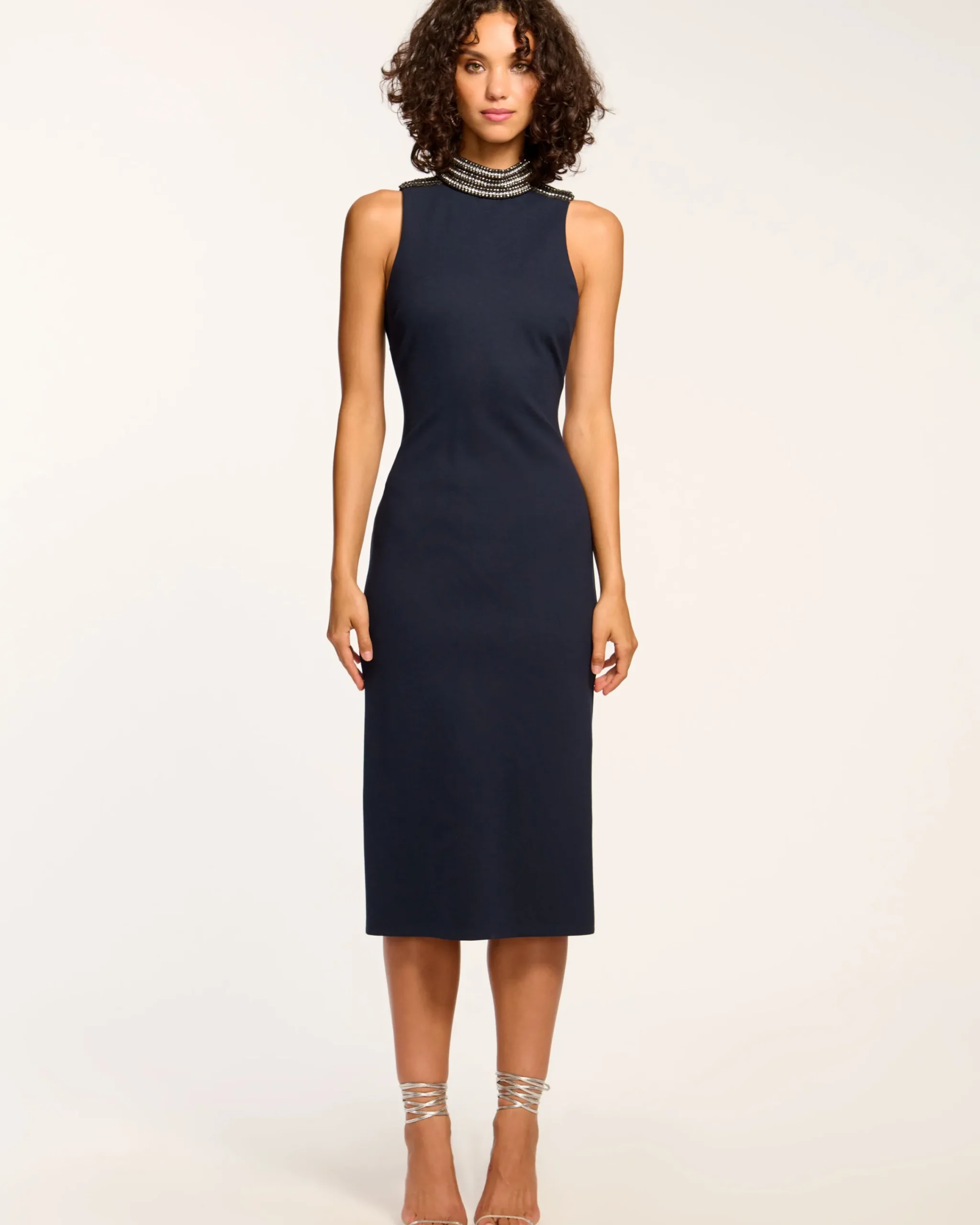 Outlet Josephine Embellished Sleeveless Midi Dress Dresses
