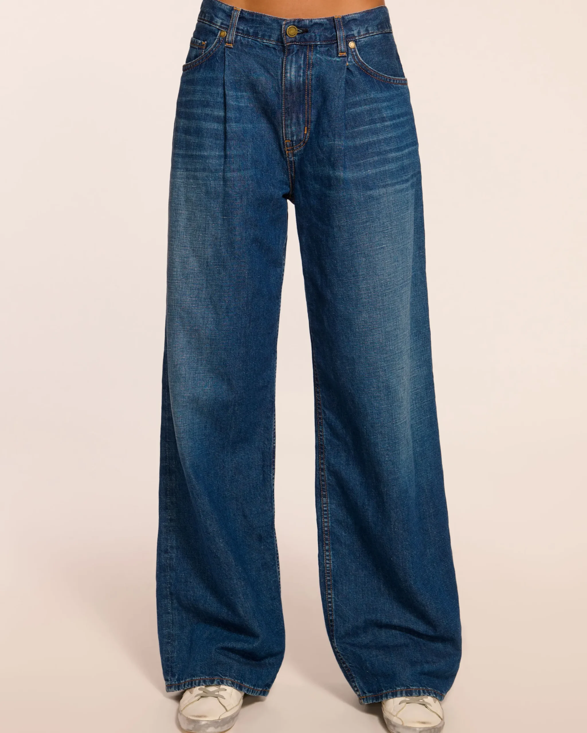 Fashion Kailani Pleated Low-Rise Jean Denim | Bottoms