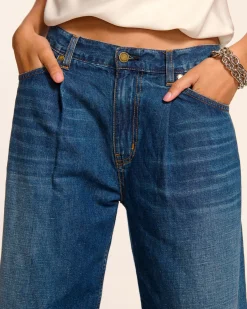 Fashion Kailani Pleated Low-Rise Jean Denim | Bottoms
