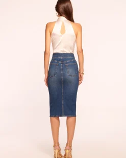 New Karter High Waisted Denim Skirt Denim | Bottoms
