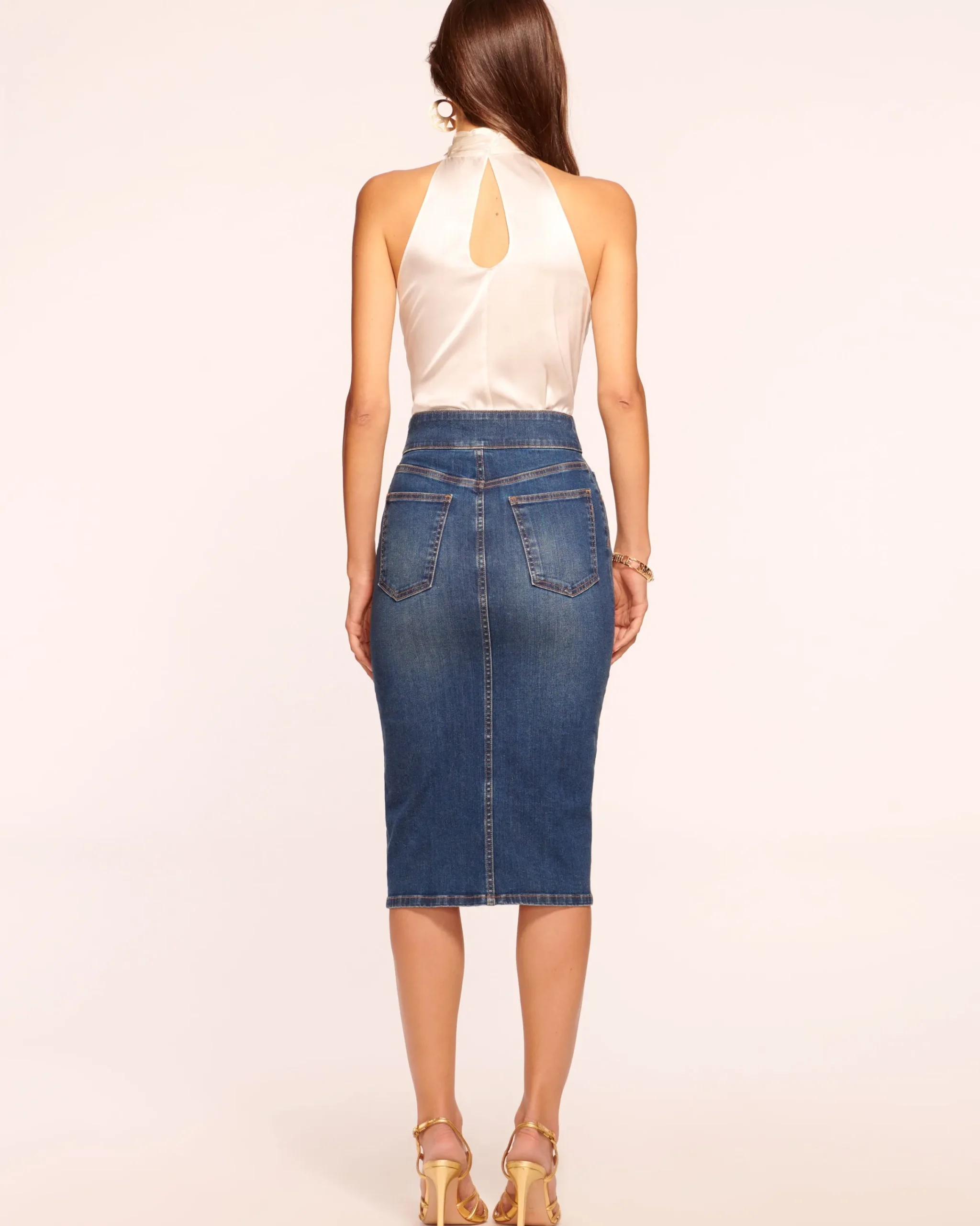 New Karter High Waisted Denim Skirt Denim | Bottoms