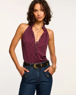 Outlet Kat Button Down Tank Top Tops