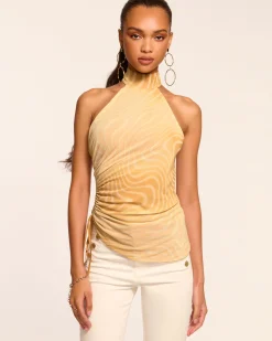 Hot Kemeisha Ruched Halter Top Tops