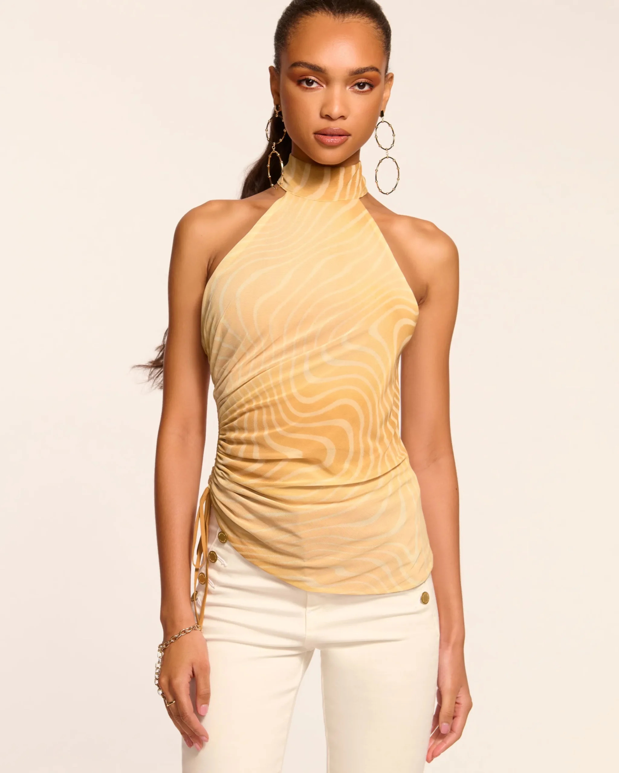 Hot Kemeisha Ruched Halter Top Tops