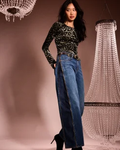 Sale Kianna Low-Rise Zipper Jean Denim | Bottoms