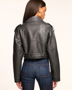 Sale Layana Faux Leather Motorcycle Jacket Jackets