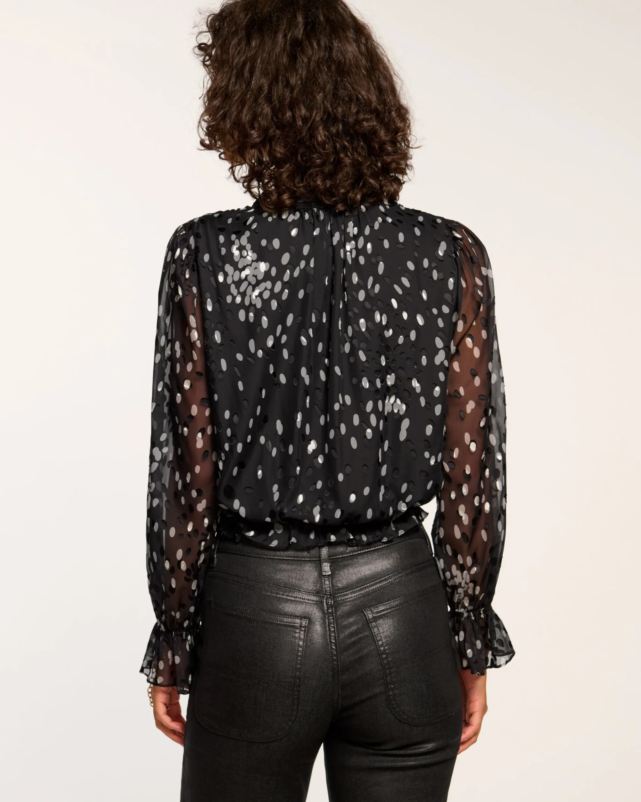 Clearance Levi V-Neck Ruffle Blouse Tops