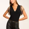 Best Lysette V-Neck Flutter Sleeve Top Tops