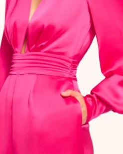Best Madelane Plunging Long Sleeve Jumpsuit Dresses | Jumpsuits