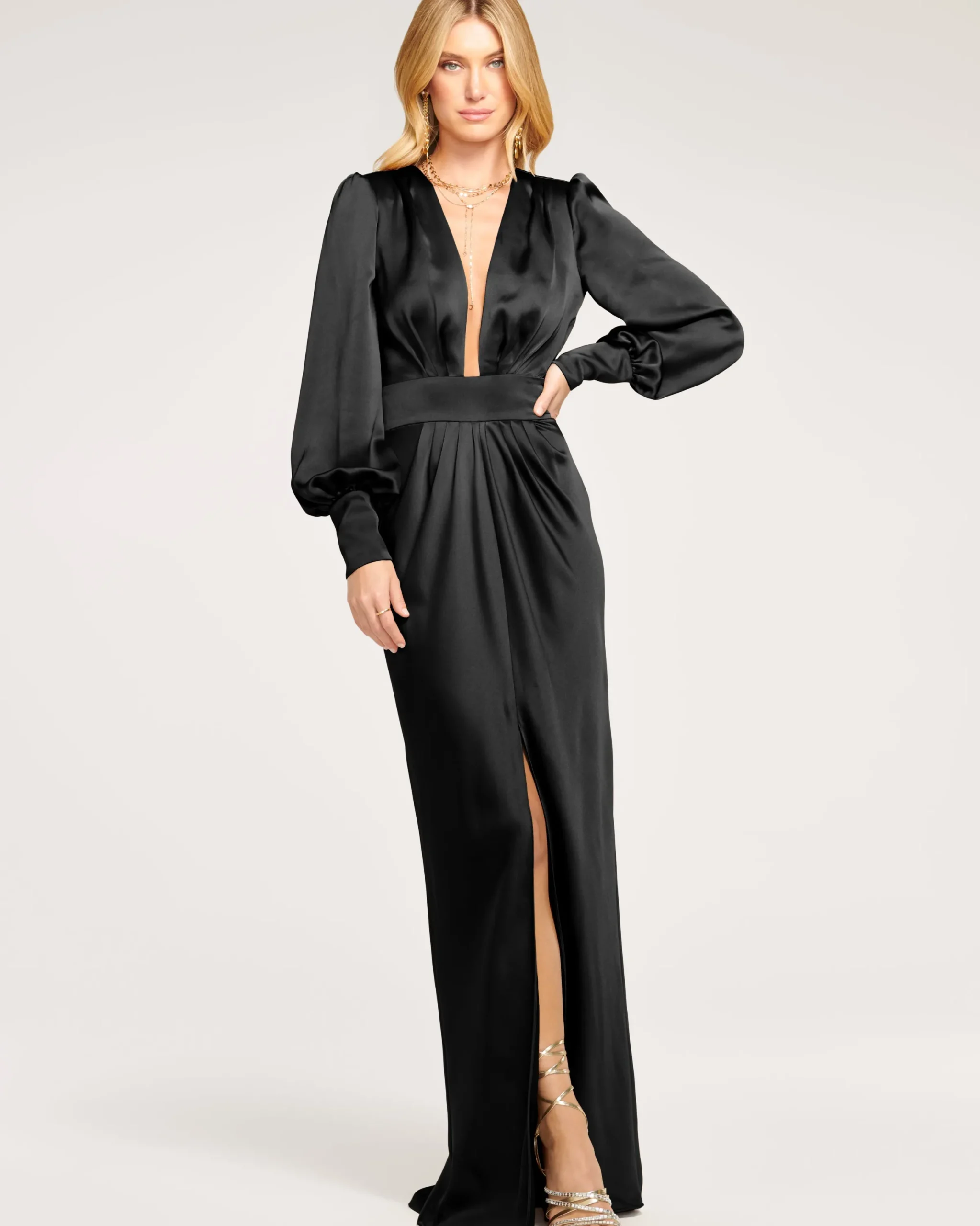 Fashion Madelane Plunging Maxi Dress Dresses