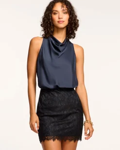 New Magdalena Lace Cowl Neck Mini Dress Dresses