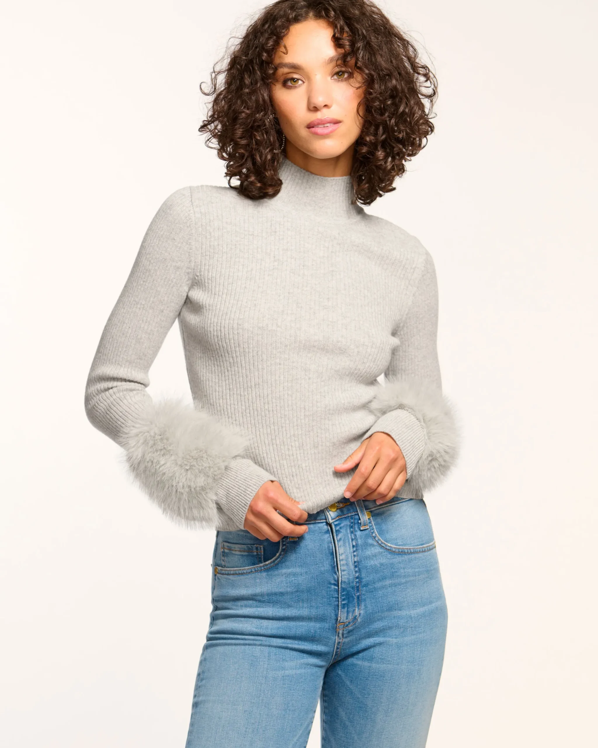 Discount Magnus Turtleneck Faux Fur Sweater Tops | Sweaters