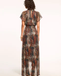 Discount Mellie Smocked Flutter Sleeve Maxi Dress Dresses