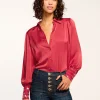 Clearance Milca Embellished Button Down Top Tops