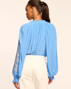 Hot Nelida Embellished Long Sleeve Blouse Tops