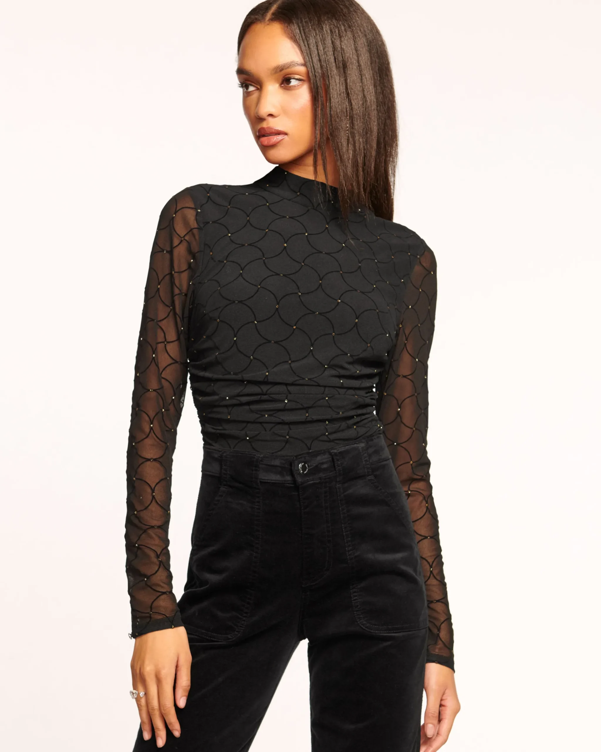 Outlet Opal Embellished Turtleneck Top Tops