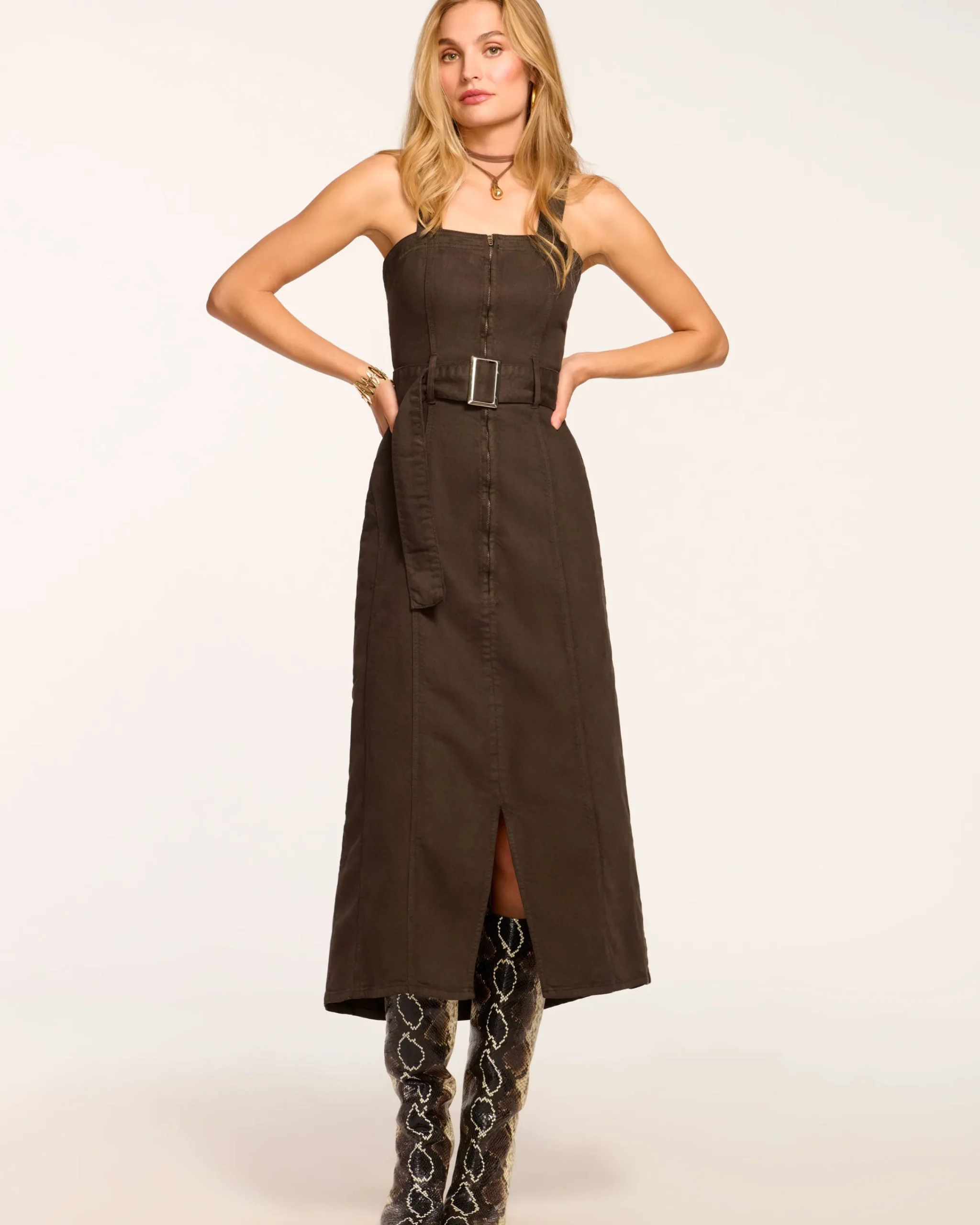 Discount Pamela Sleeveless Denim Midi Dress Dresses | Denim