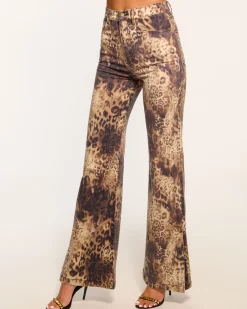 Sale Printed Tyra High Waisted Flare Jean Denim | Bottoms