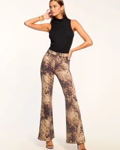 Sale Printed Tyra High Waisted Flare Jean Denim | Bottoms