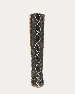 Online Queen Heeled Snake Boots Shoes