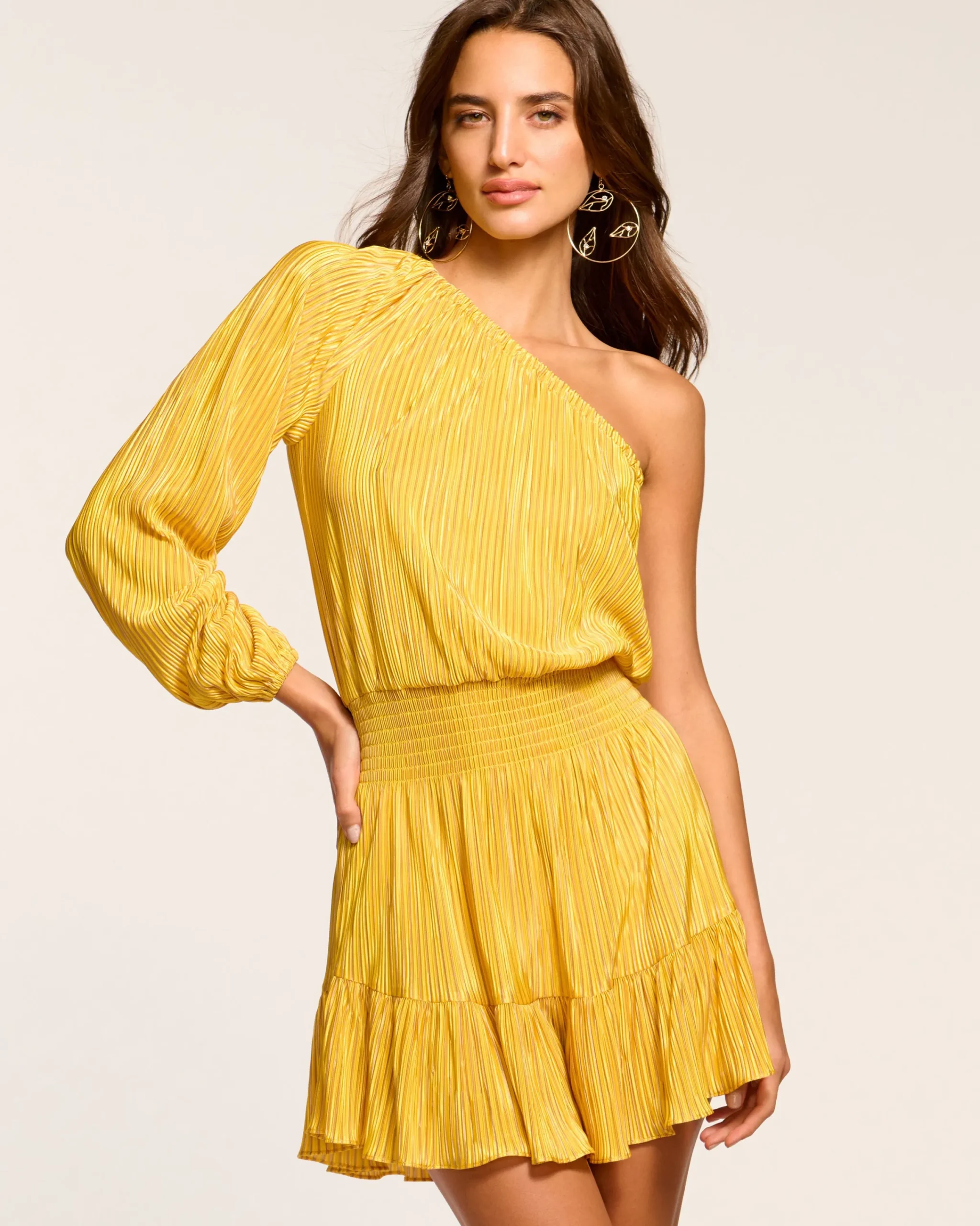 Discount Raashi One-Shoulder Smocked Mini Dress Dresses