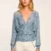 Outlet Randie Long Sleeve V-Neck Blouse Tops