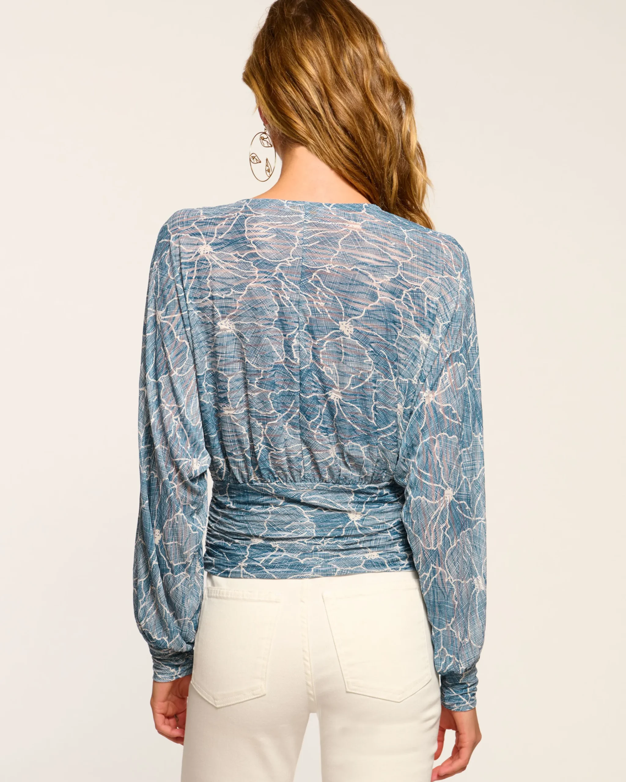 Outlet Randie Long Sleeve V-Neck Blouse Tops