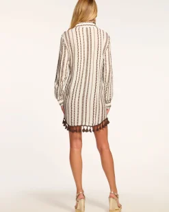 Clearance Roman Coverup Button Down Top Swim & Coverups