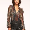 Clearance Sukie V-Neck Puff Sleeve Blouse Tops