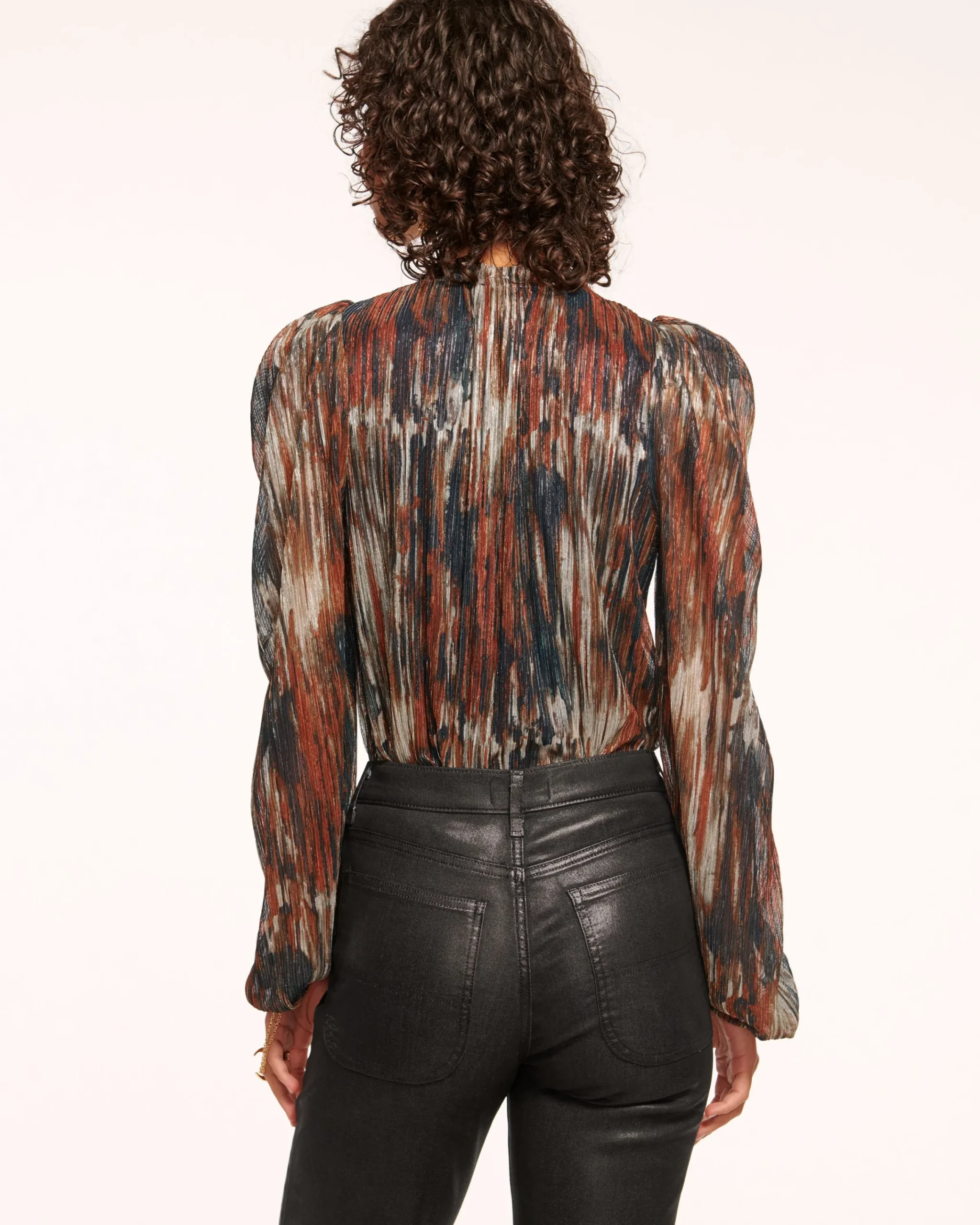 Clearance Sukie V-Neck Puff Sleeve Blouse Tops
